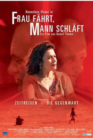 Poster Frau fährt, Mann schläft